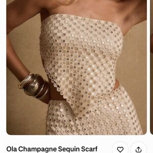 12th Tribe Champagne Sequin Scarf Top